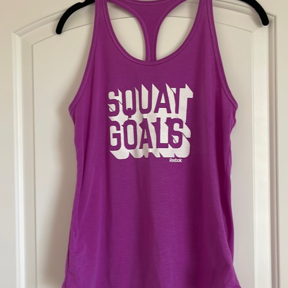 REEBOK Purple Squat Goals Purple Racerback Tank Small